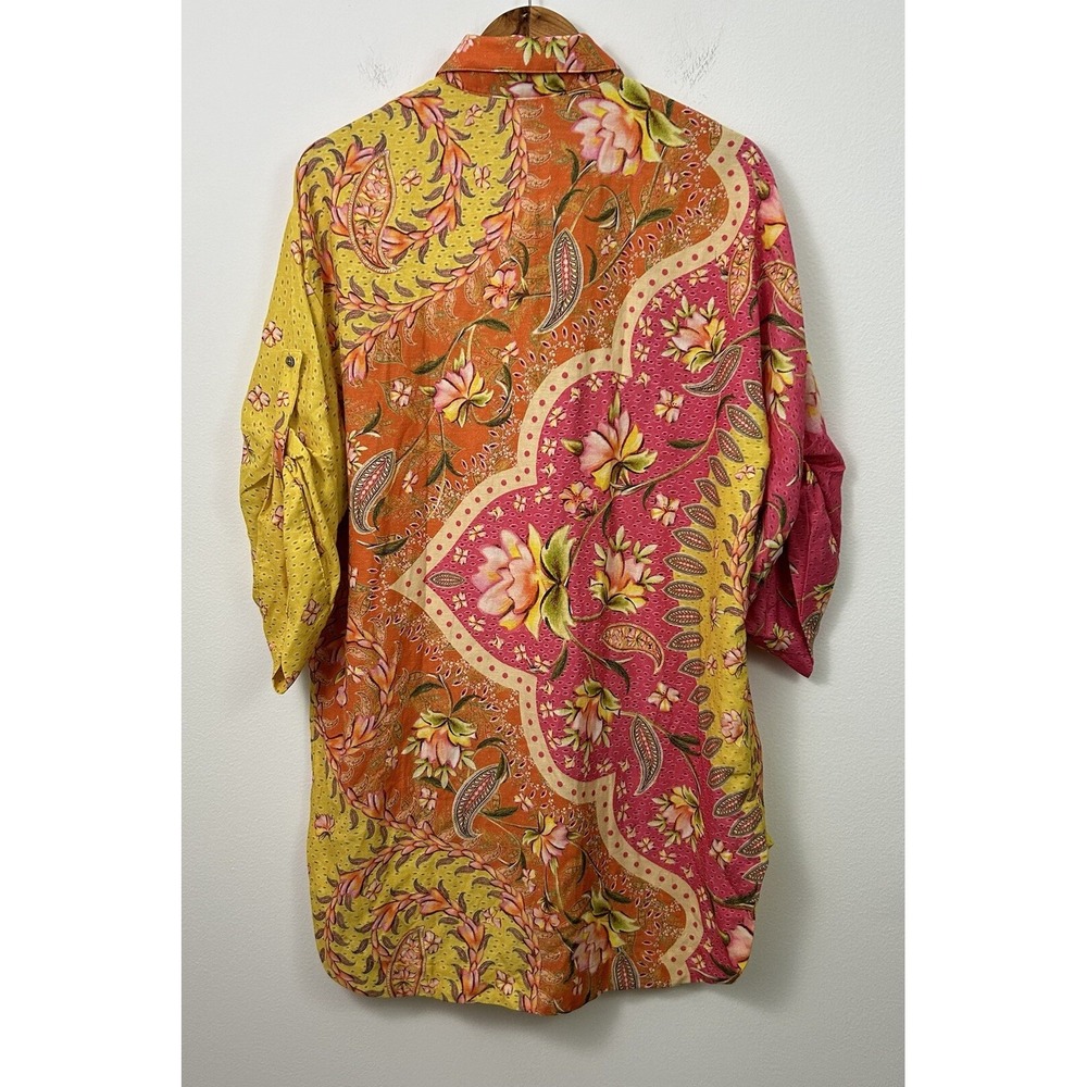 NWT Agua Bendita Chrissy Lula Shirt Tunic Dress Multicolor 1/4 Sleeves Womens L - Picture 3 of 10